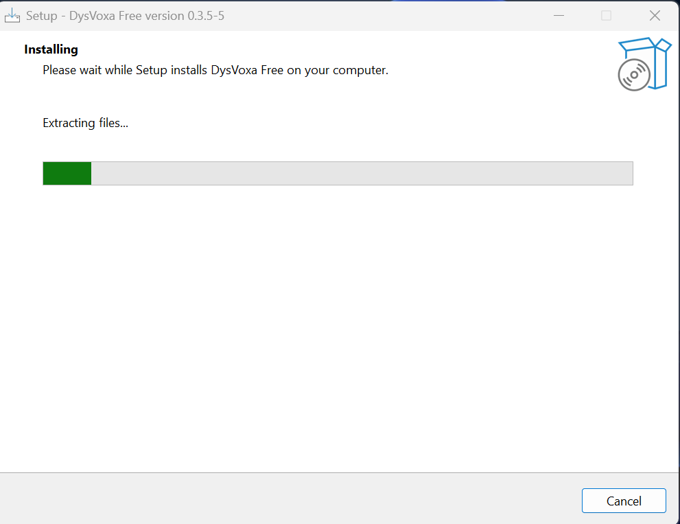 Installer extracting files progress bar